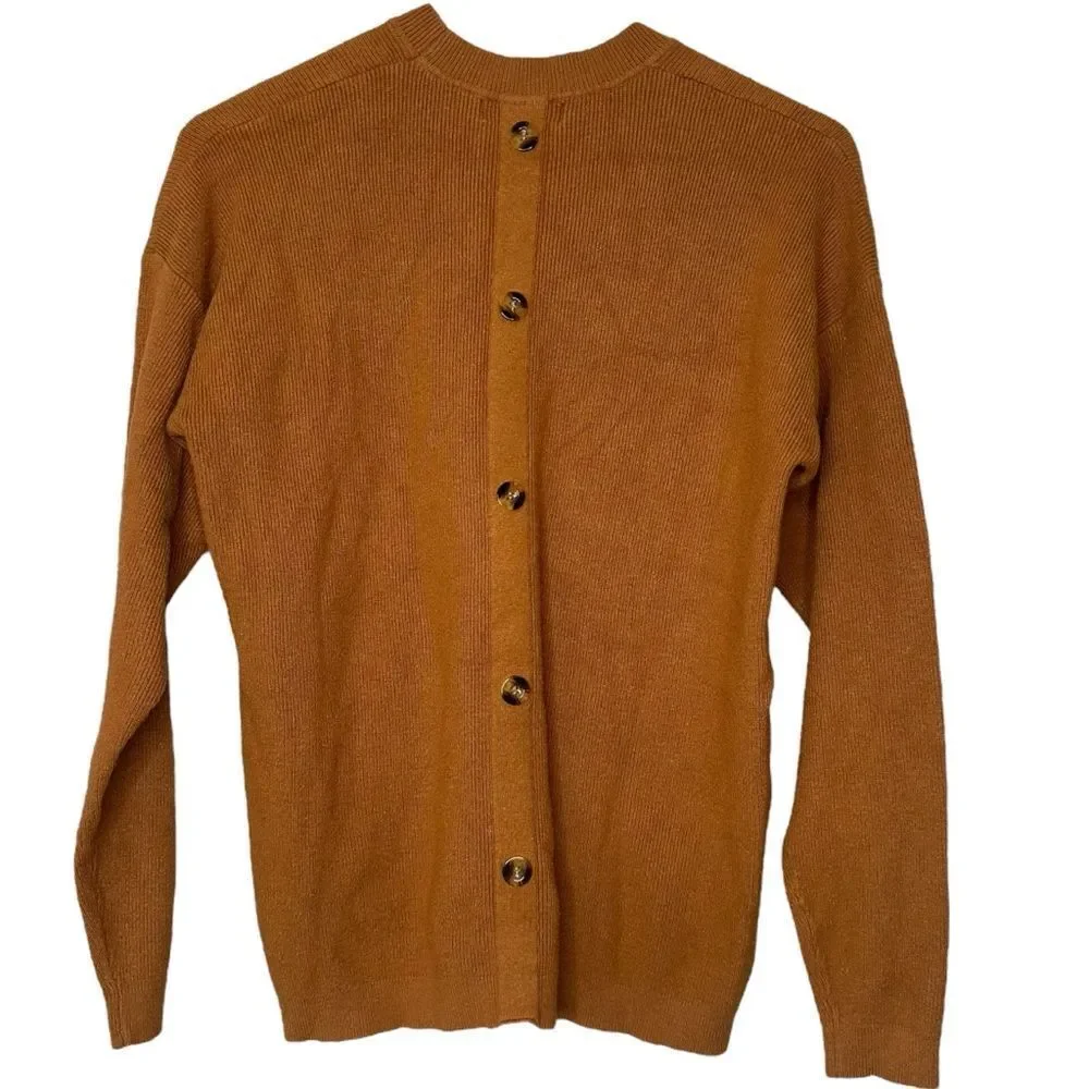 |EUC| POLAGRAM Button Accent Crewneck Pullover Sweater